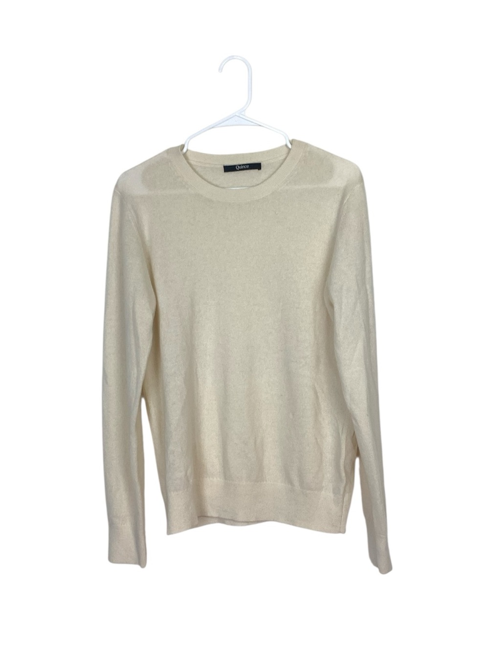 Quince 100% cashmere cream sweater size large preppy